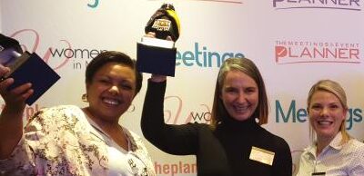 Jane Steel holding the Top Women award in Mice 2019